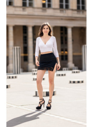 Jupe courte noire Pamela - LSS1-SBLK